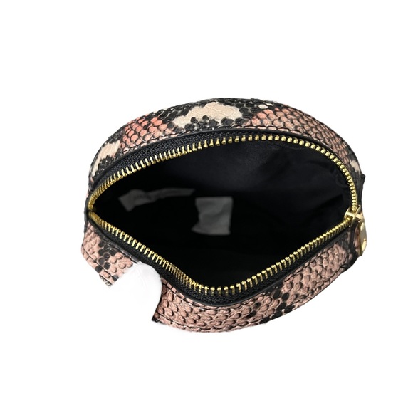 Unbranded NWOT Pink Snake Skin Embossed Belt Bag - Picture 2 of 3